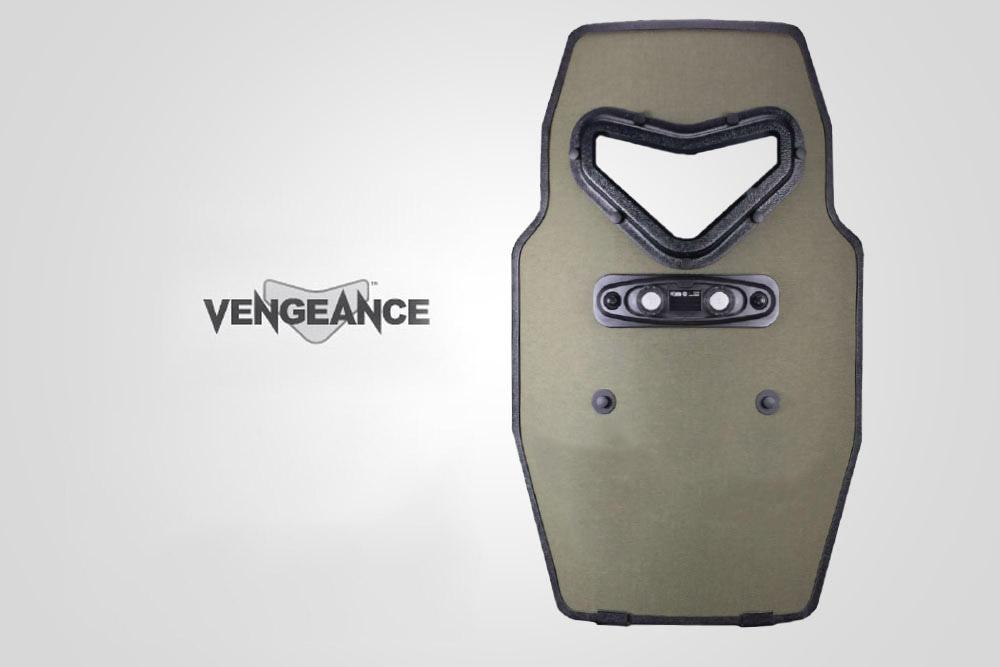 VENGEANCE hard armor shield with tridextrous handle - carbon-gray