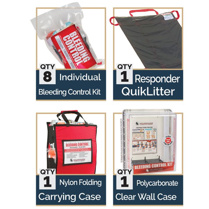 Public Access Bleeding Control Stations - 8-Pack Vacuum Sealed image 1