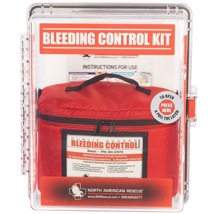 Public Access Bleeding Control Stations - 5-Pack Vacuum Sealed image 3